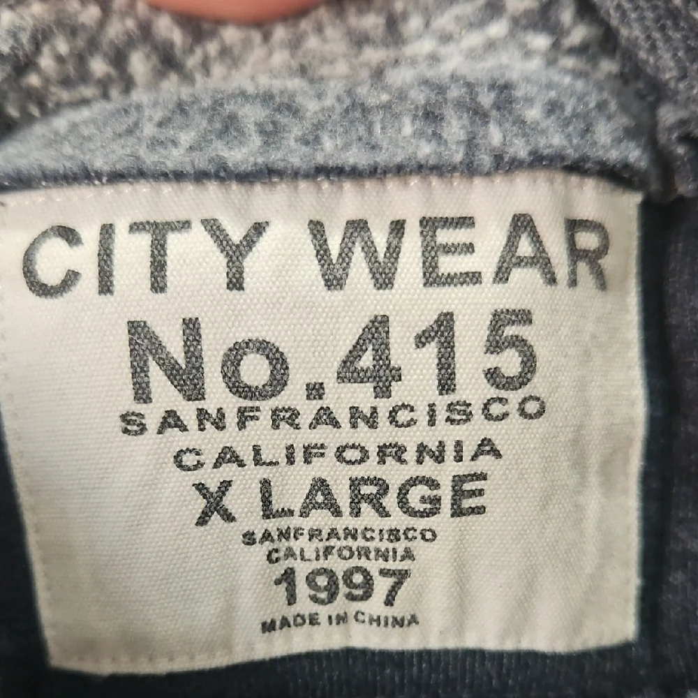 City by the Bay Gray Kangaroo pouch Hoodie Sweatshirt sz XL